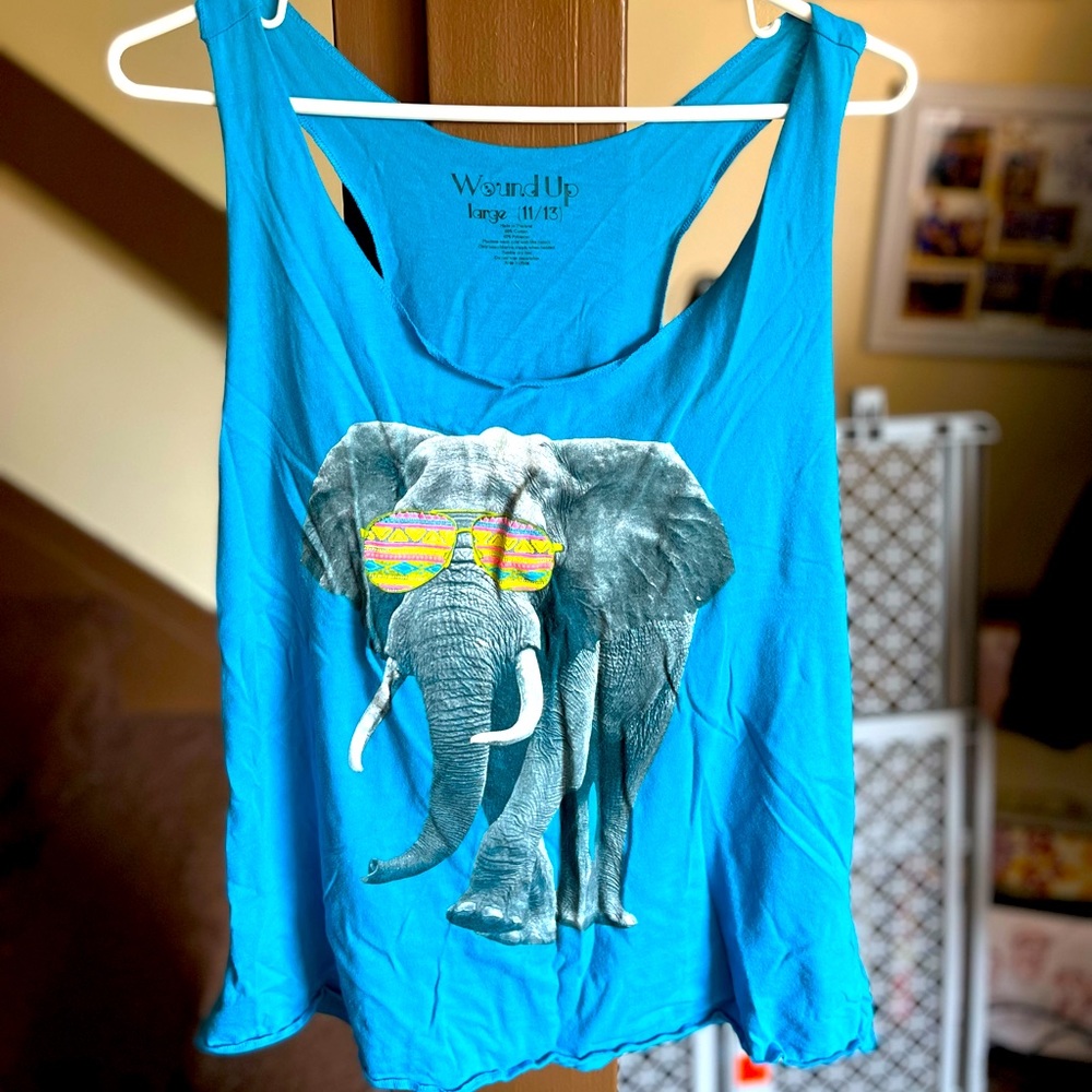 L blue elephant tank